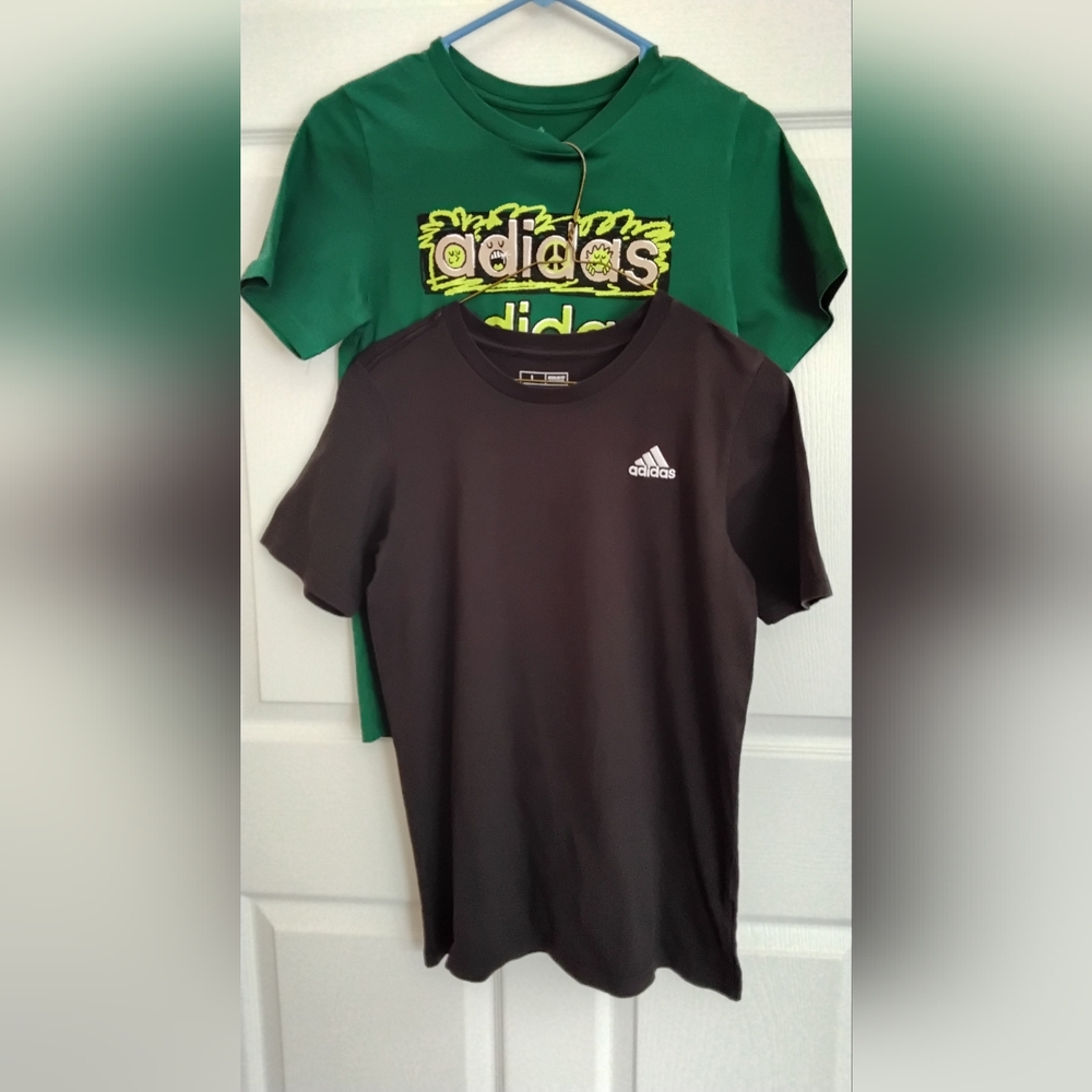 Adidas Kids Doodle Stack Tee Set in 1 Green and 1 Very Black